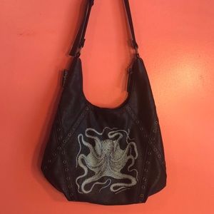 Sourpuss Leather Octopus Shoulder Bag